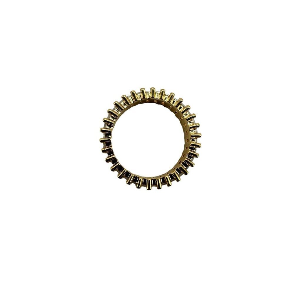 Zirconia Vertical 18 Gold Baguettes Band Ring Size 8 NWOT - Picture 7 of 7